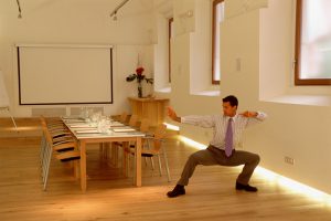 Man in conference room