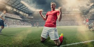 Fotballspiller som feirer